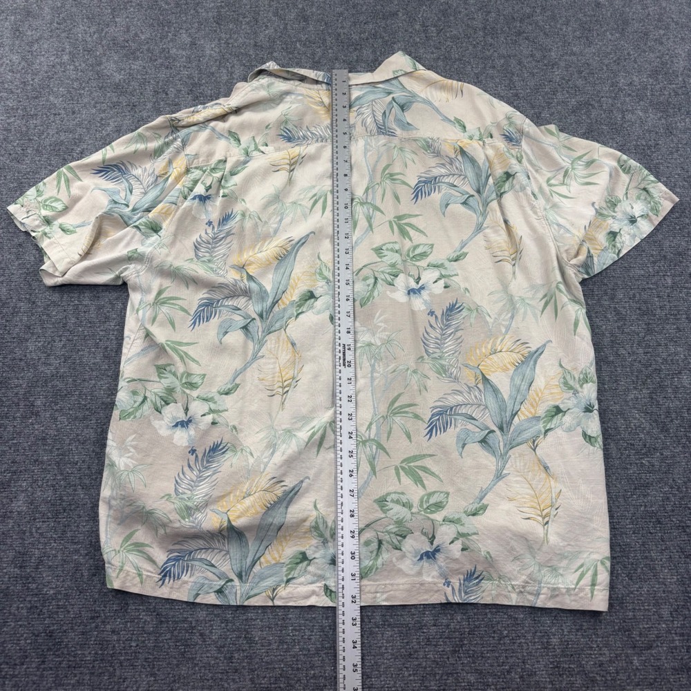 Tommy Bahama Button Down Shirt 3XL Beige Floral Silk Original Fit‎ Mens - Picture 6 of 7